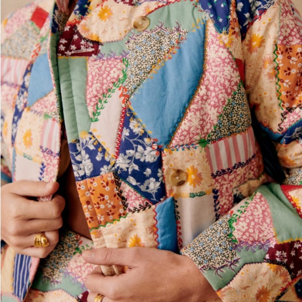 Sézane Kalvin Jacket in Patchwork NWT 36/4 *RARE* - Picture 3 of 5